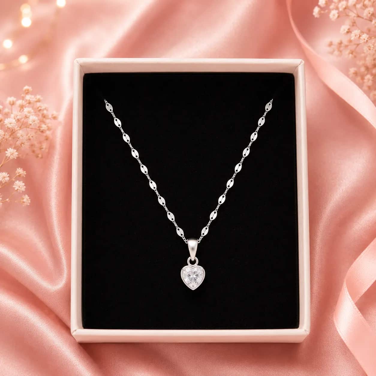 Collar de corazón de cristal (mediano)🤍💎