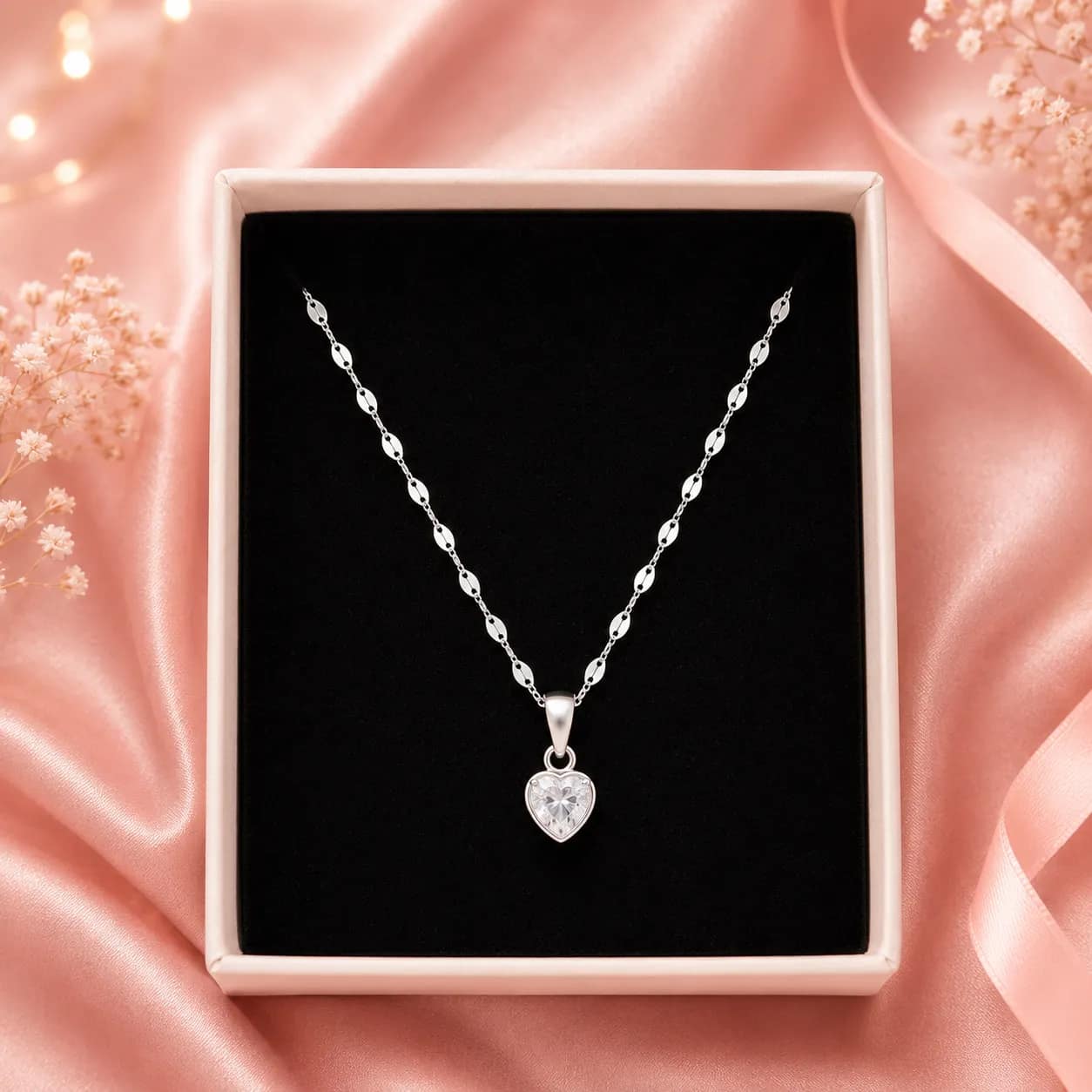 Collar de corazón de cristal (mediano)🤍💎